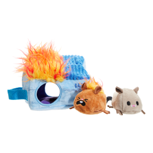 Hide n' Squeak Dumpster Fire Plush Multi-Part + Enrichment Dog Toy