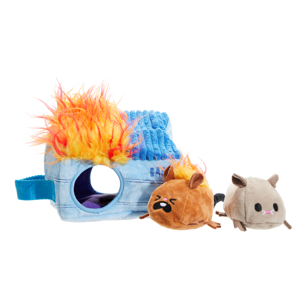 Hide n' Squeak Dumpster Fire Plush Multi-Part + Enrichment Dog Toy