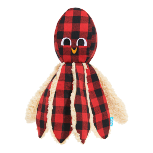 Plaid Ollie the Octopus Whip-n-Flip Plush Tug Dog Toy