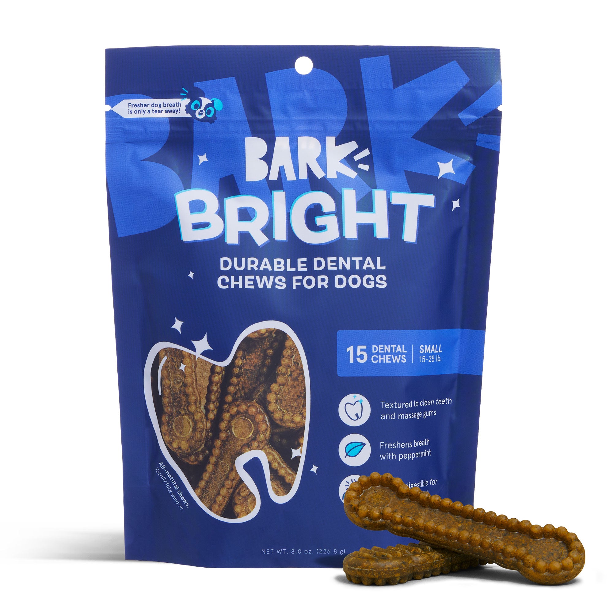 Bright Durable Dental Chews. 15 Ct