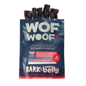 Beef Braided Collagen Dog Chews. 5 Ct
