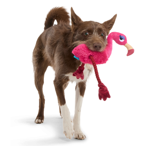 Fahari Flamingo Plush Extra-Large + Tug Dog Toy