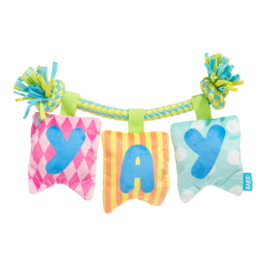 Happy Yay Banner Plush Tug Dog Toy
