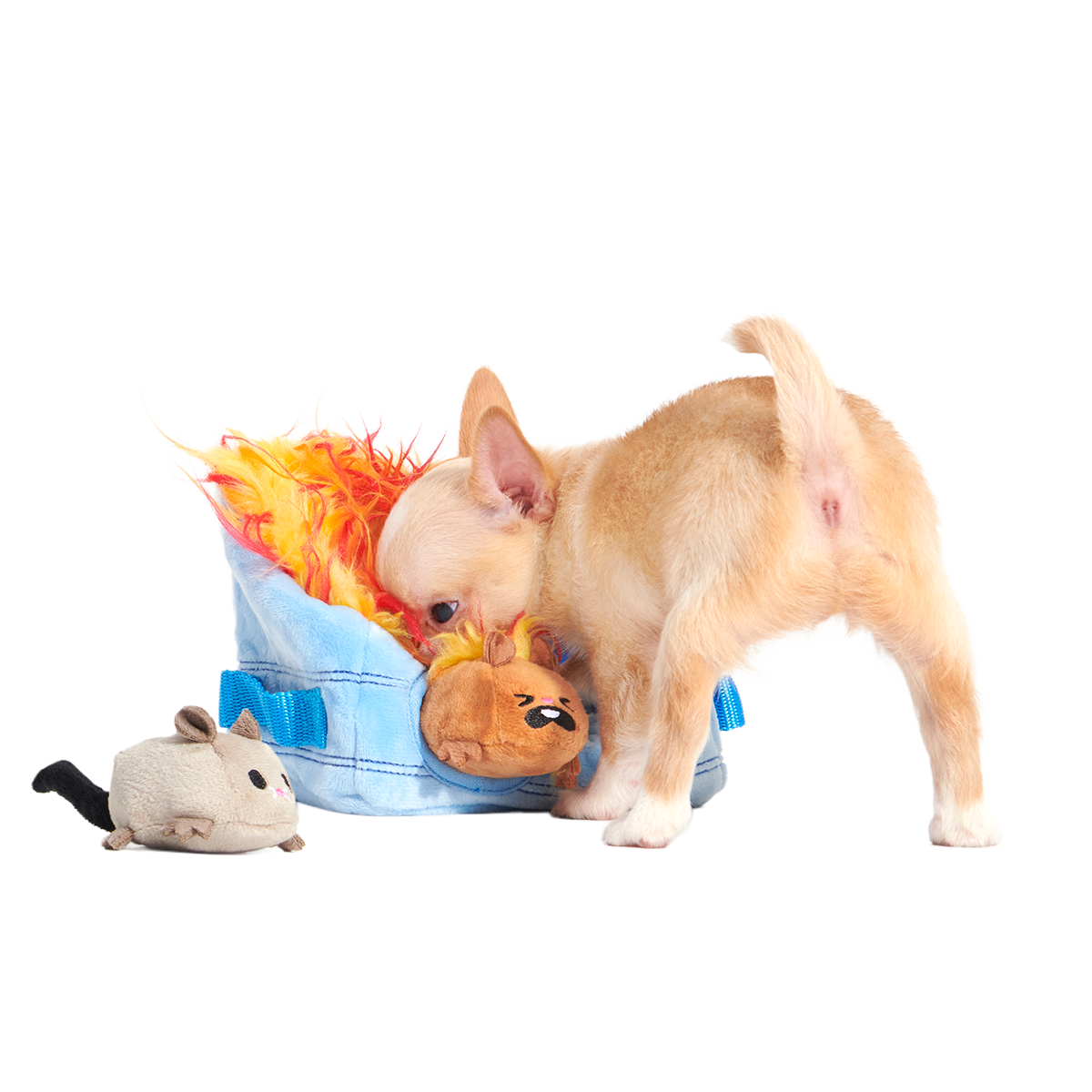Hide n' Squeak Dumpster Fire Plush Multi-Part + Enrichment Dog Toy - Image 3