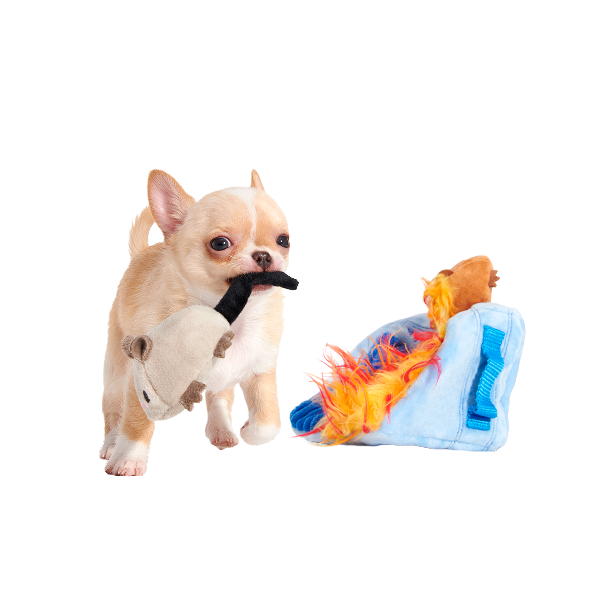 Hide n' Squeak Dumpster Fire Plush Multi-Part + Enrichment Dog Toy - Image 2