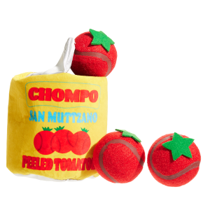 San Muttzano Tomatoes Plush Multi-Part + Enrichment + Fetch Dog Toy