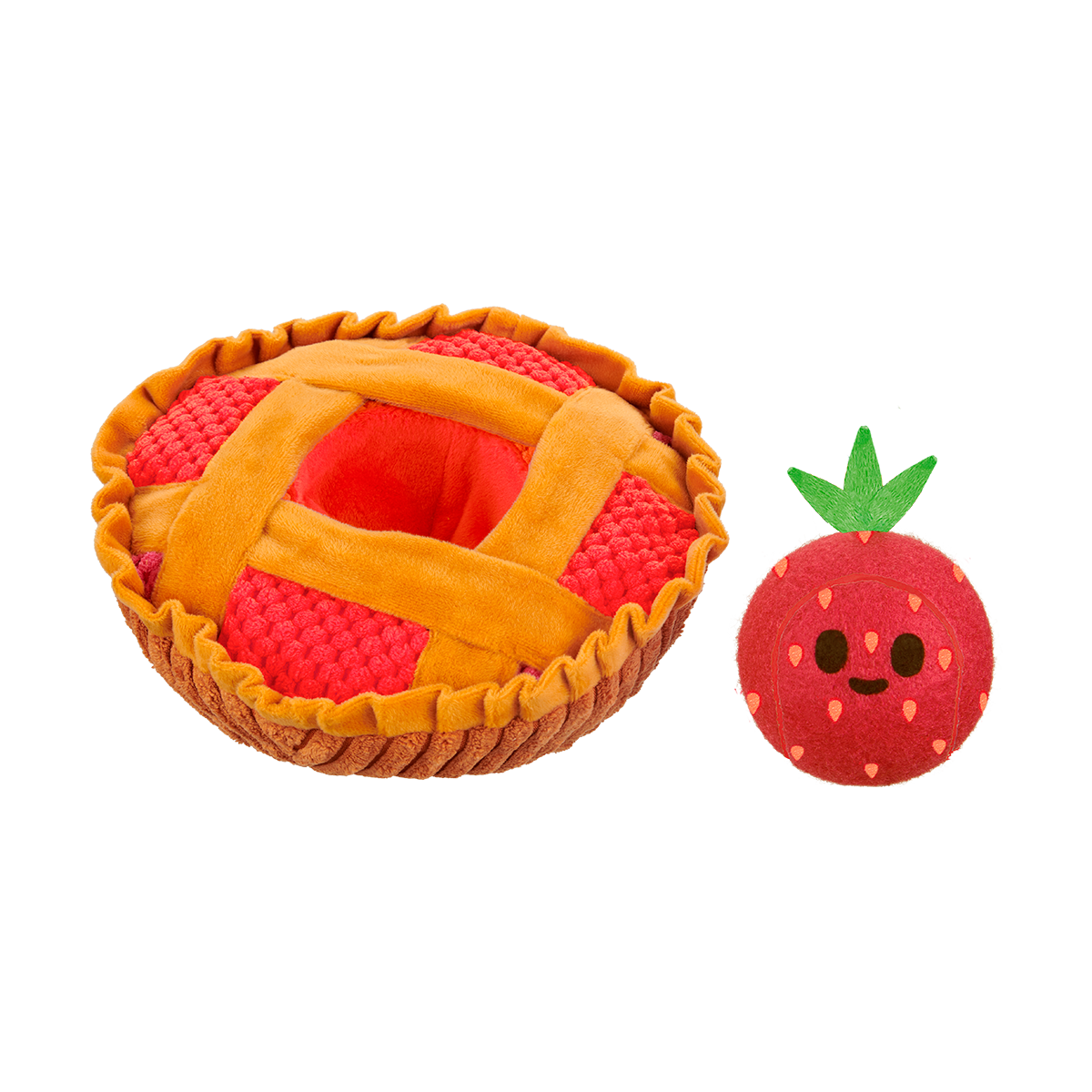 Strawberry Pie Plush Multi-Part + Enrichment Dog Toy - Image 7